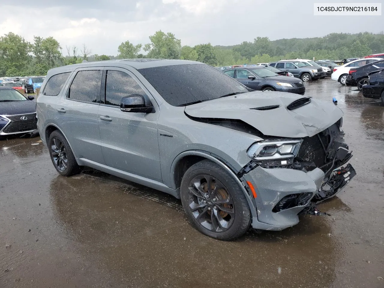 2022 Dodge Durango R/T VIN: 1C4SDJCT9NC216184 Lot: 62625734