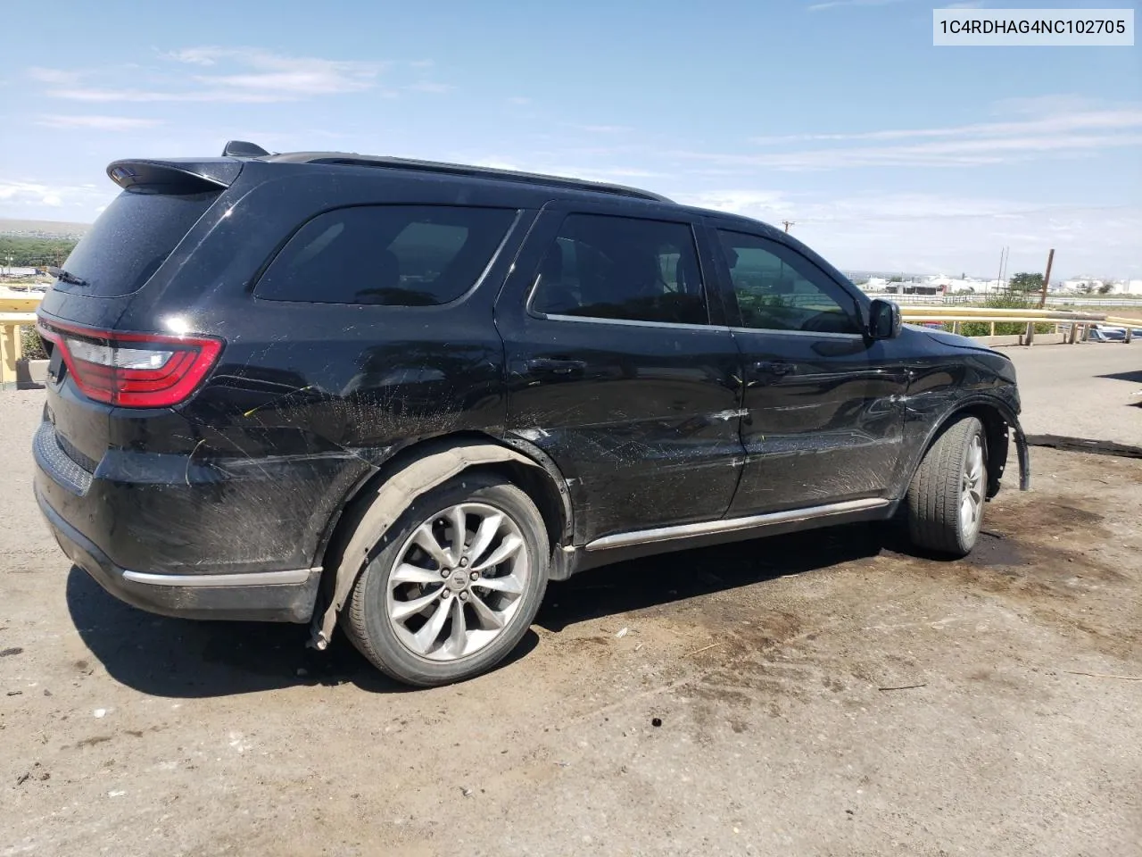 2022 Dodge Durango Sxt VIN: 1C4RDHAG4NC102705 Lot: 66738514