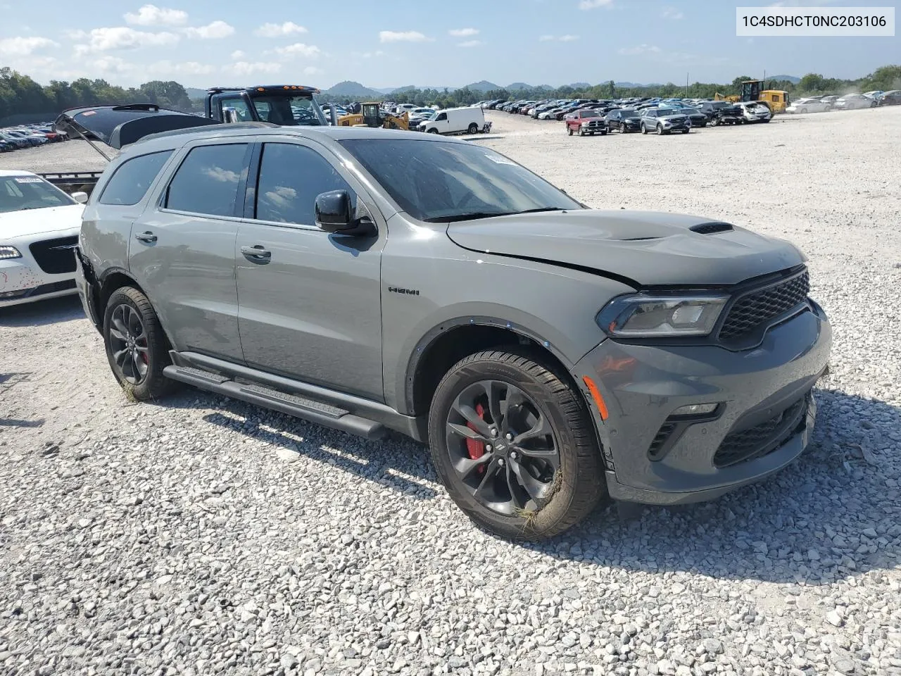 2022 Dodge Durango R/T VIN: 1C4SDHCT0NC203106 Lot: 68230514