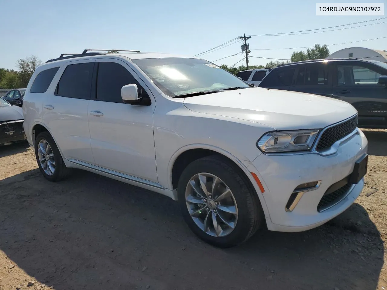 2022 Dodge Durango Sxt VIN: 1C4RDJAG9NC107972 Lot: 69004904