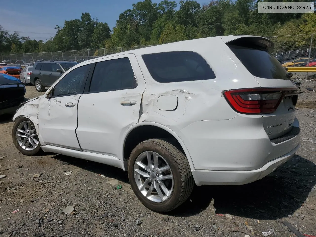 2022 Dodge Durango Gt VIN: 1C4RDJDG9NC134925 Lot: 69194484