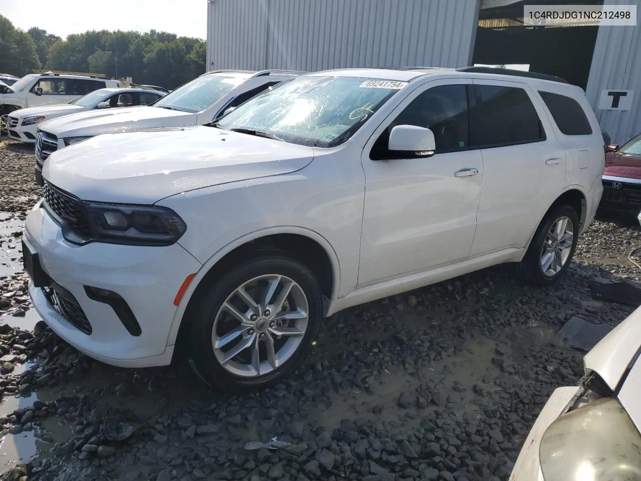 1C4RDJDG1NC212498 2022 Dodge Durango Gt