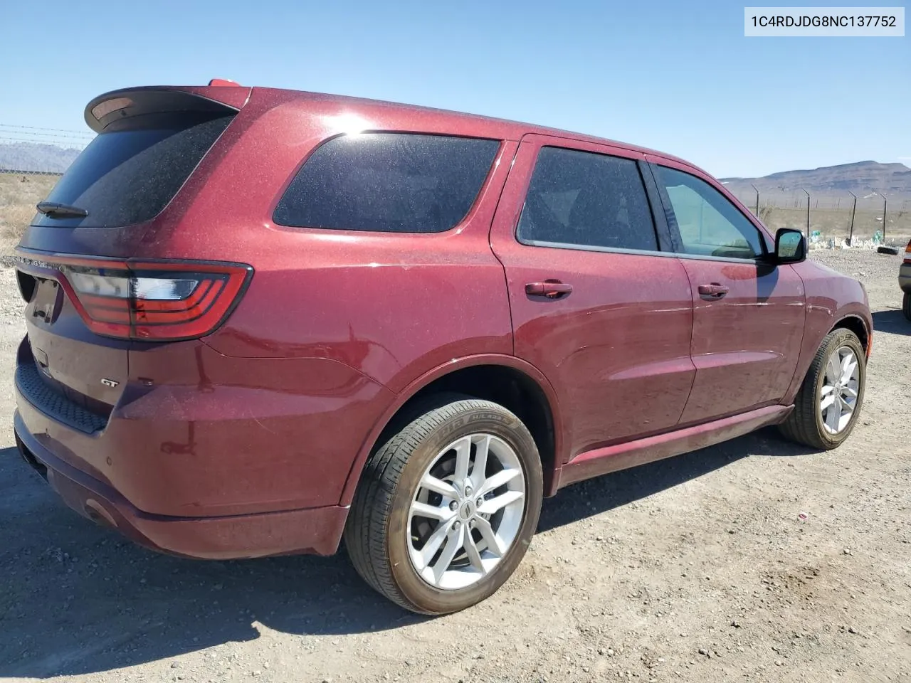 2022 Dodge Durango Gt VIN: 1C4RDJDG8NC137752 Lot: 69288934