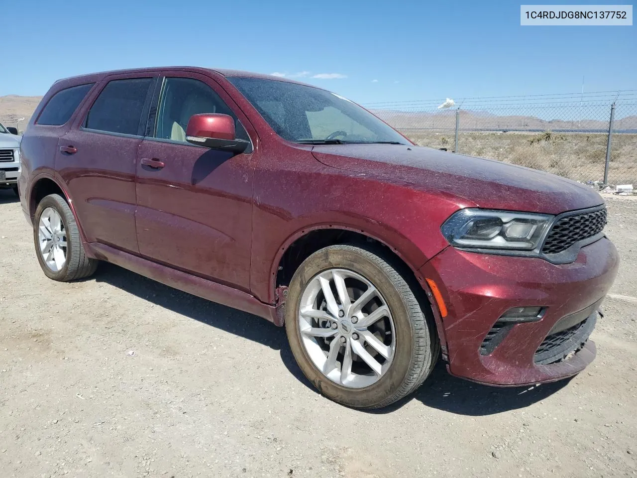 2022 Dodge Durango Gt VIN: 1C4RDJDG8NC137752 Lot: 69288934