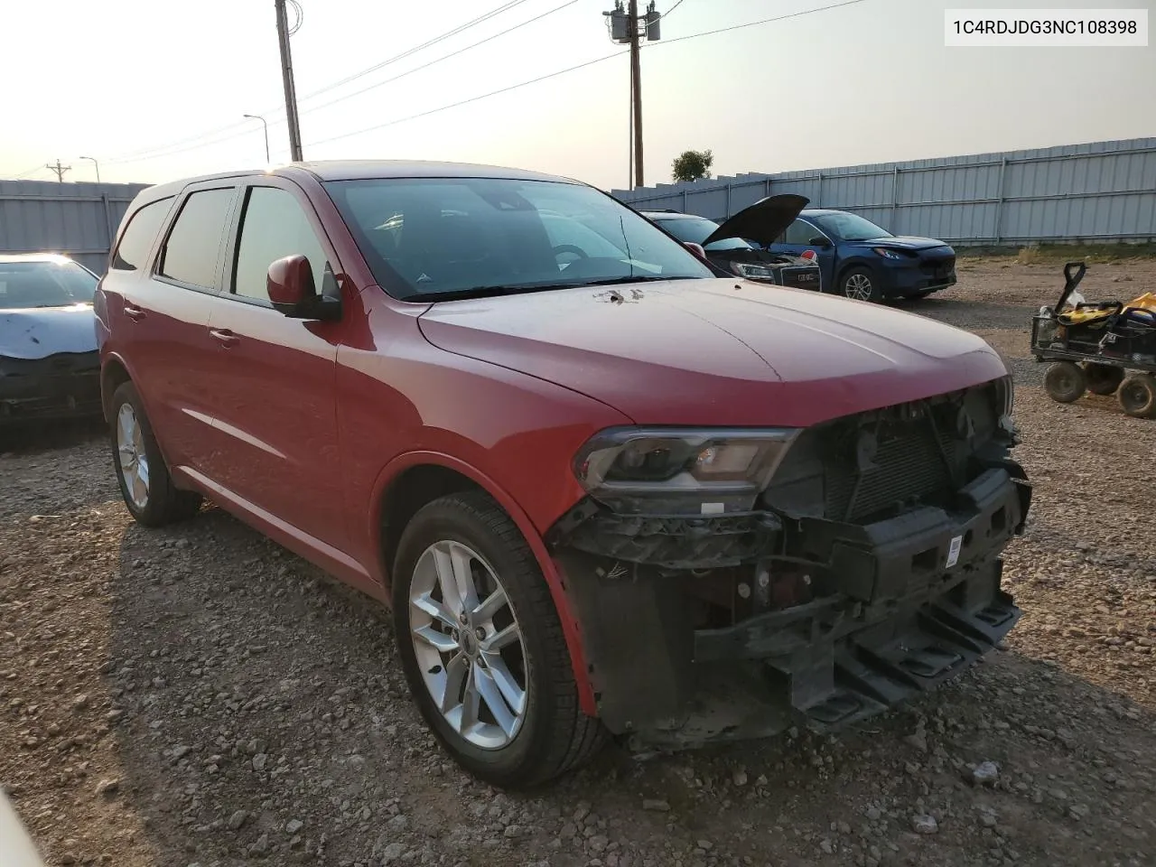 1C4RDJDG3NC108398 2022 Dodge Durango Gt