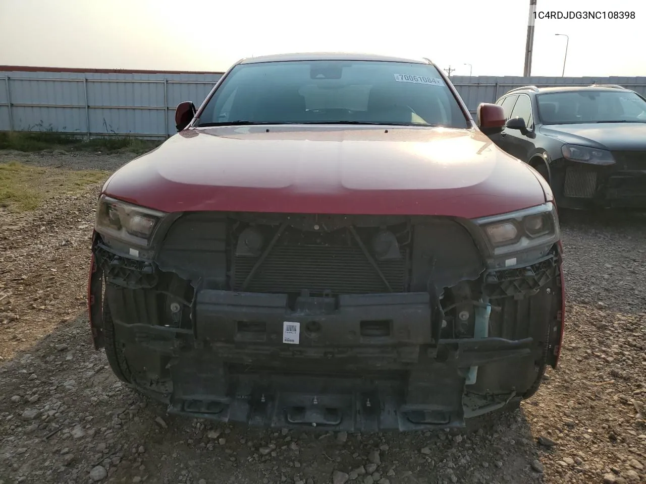 2022 Dodge Durango Gt VIN: 1C4RDJDG3NC108398 Lot: 70061084