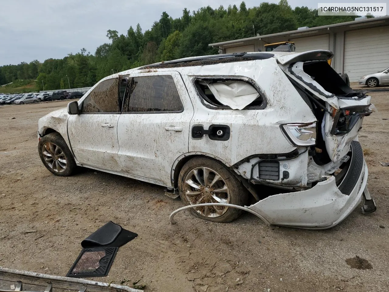 2022 Dodge Durango Sxt VIN: 1C4RDHAG5NC131517 Lot: 70134054