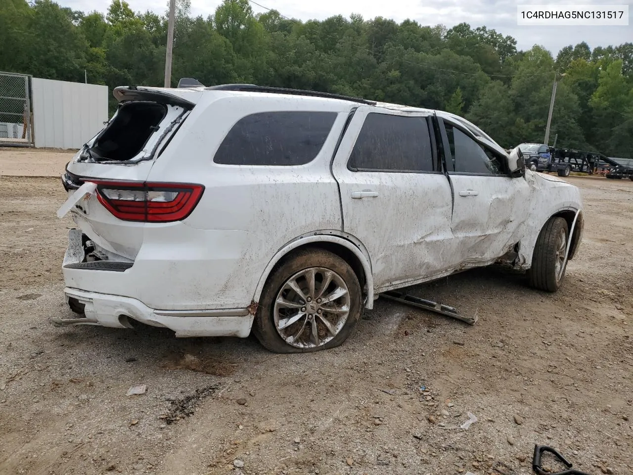 2022 Dodge Durango Sxt VIN: 1C4RDHAG5NC131517 Lot: 70134054