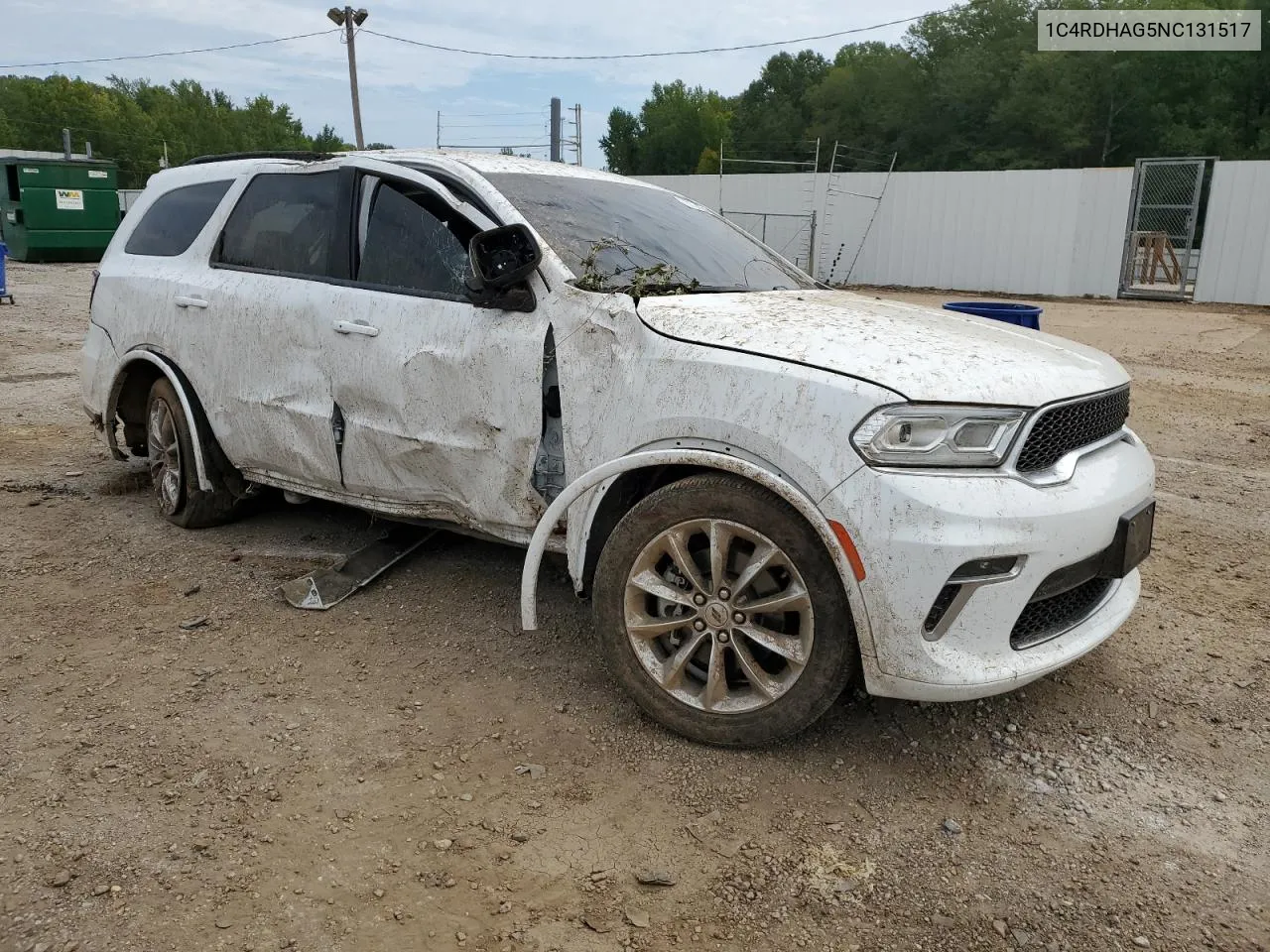 2022 Dodge Durango Sxt VIN: 1C4RDHAG5NC131517 Lot: 70134054