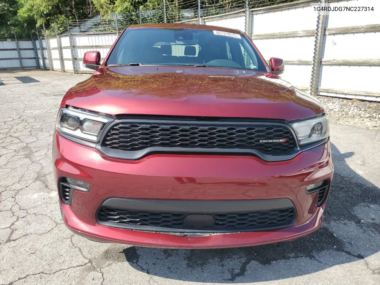 2022 Dodge Durango Gt VIN: 1C4RDJDG7NC227314 Lot: 70932404