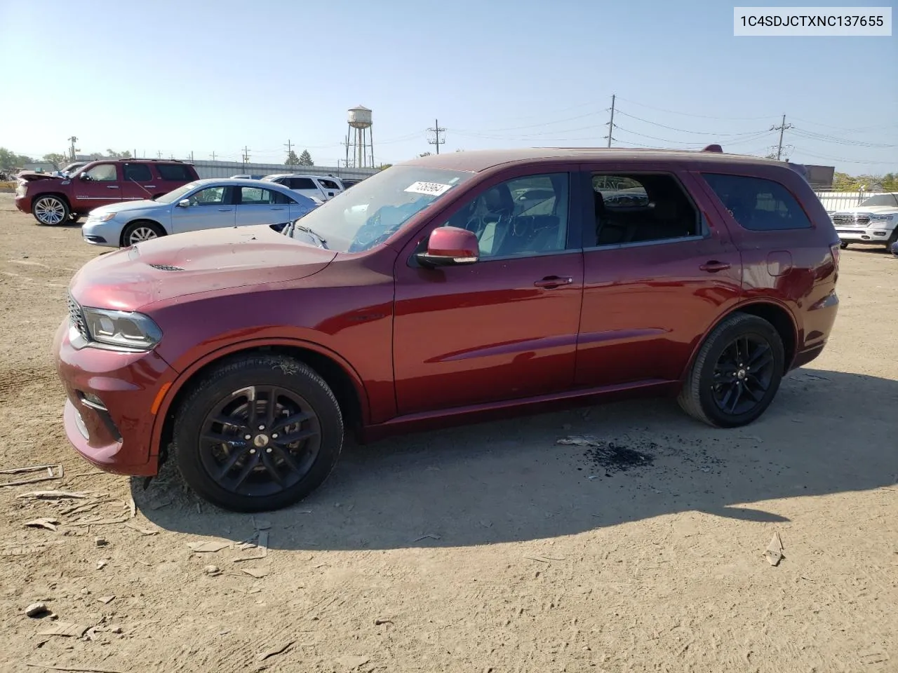 2022 Dodge Durango R/T VIN: 1C4SDJCTXNC137655 Lot: 71350964