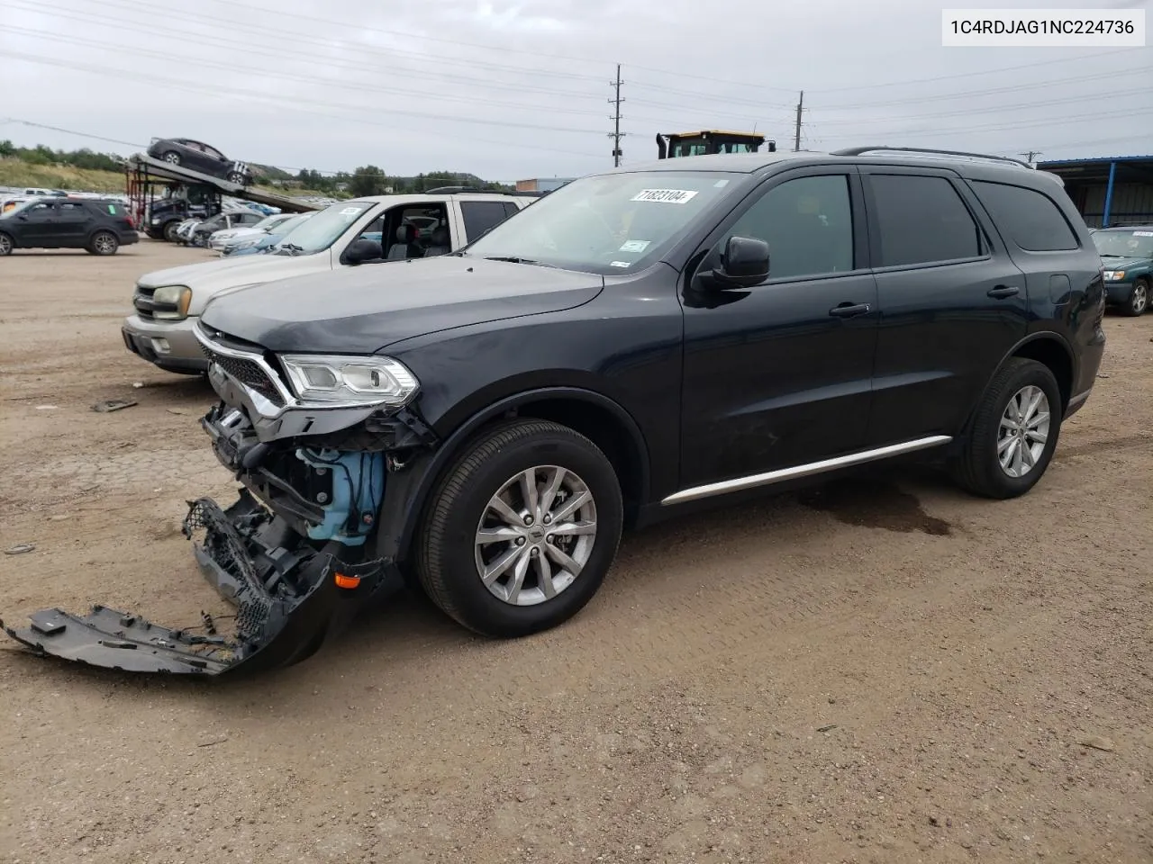 2022 Dodge Durango Sxt VIN: 1C4RDJAG1NC224736 Lot: 71823104