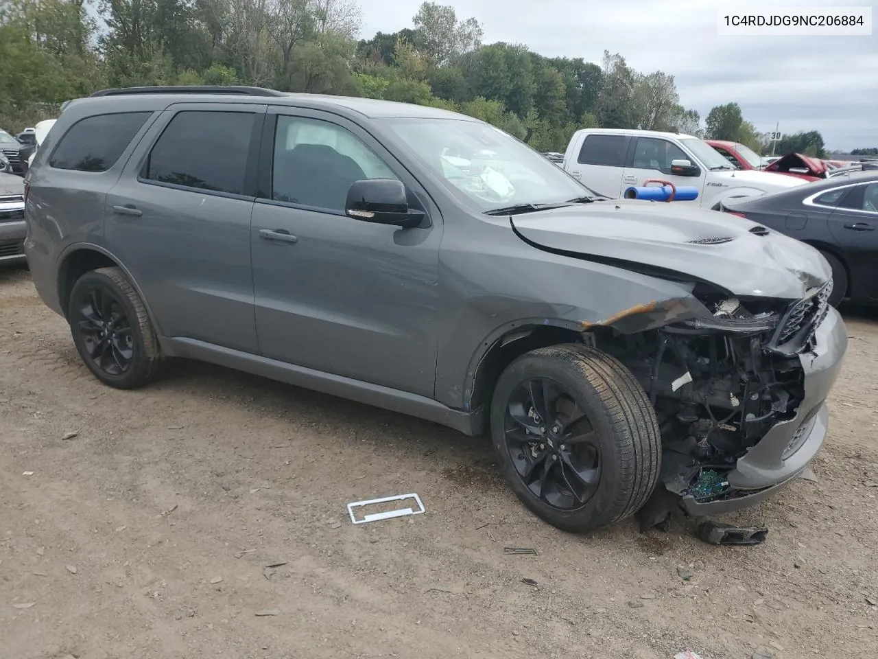 2022 Dodge Durango Gt VIN: 1C4RDJDG9NC206884 Lot: 72354964