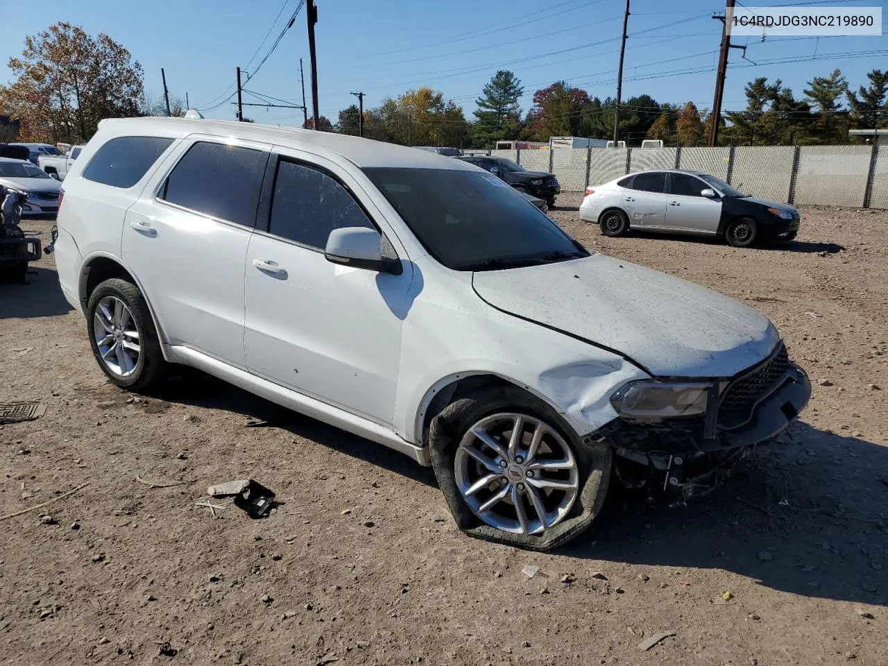 2022 Dodge Durango Gt VIN: 1C4RDJDG3NC219890 Lot: 76317384