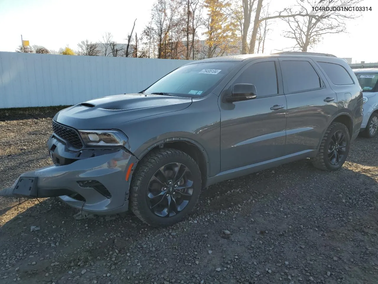 2022 Dodge Durango Gt VIN: 1C4RDJDG1NC103314 Lot: 78495104