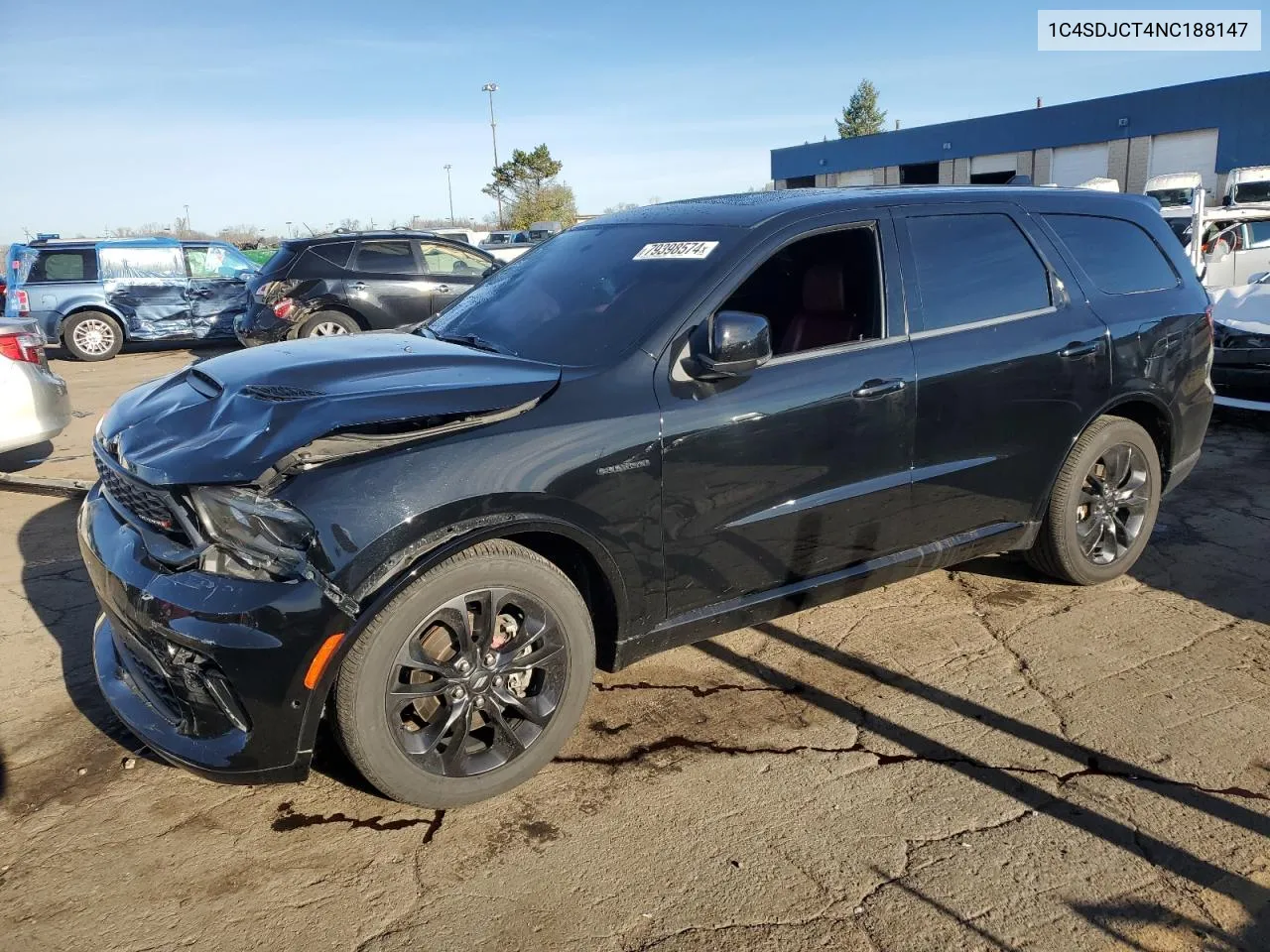 2022 Dodge Durango R/T VIN: 1C4SDJCT4NC188147 Lot: 79398574