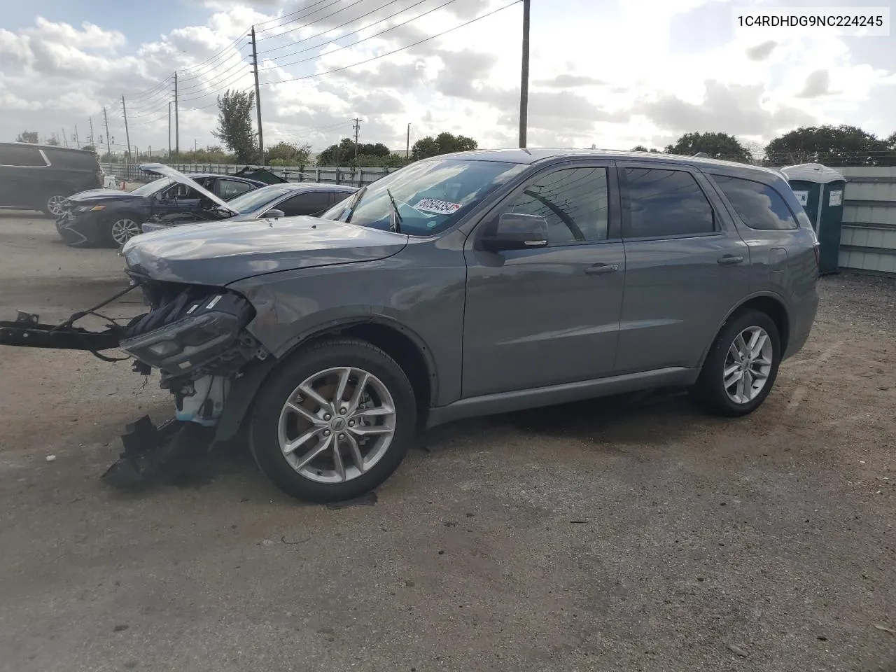 2022 Dodge Durango Gt VIN: 1C4RDHDG9NC224245 Lot: 80504354