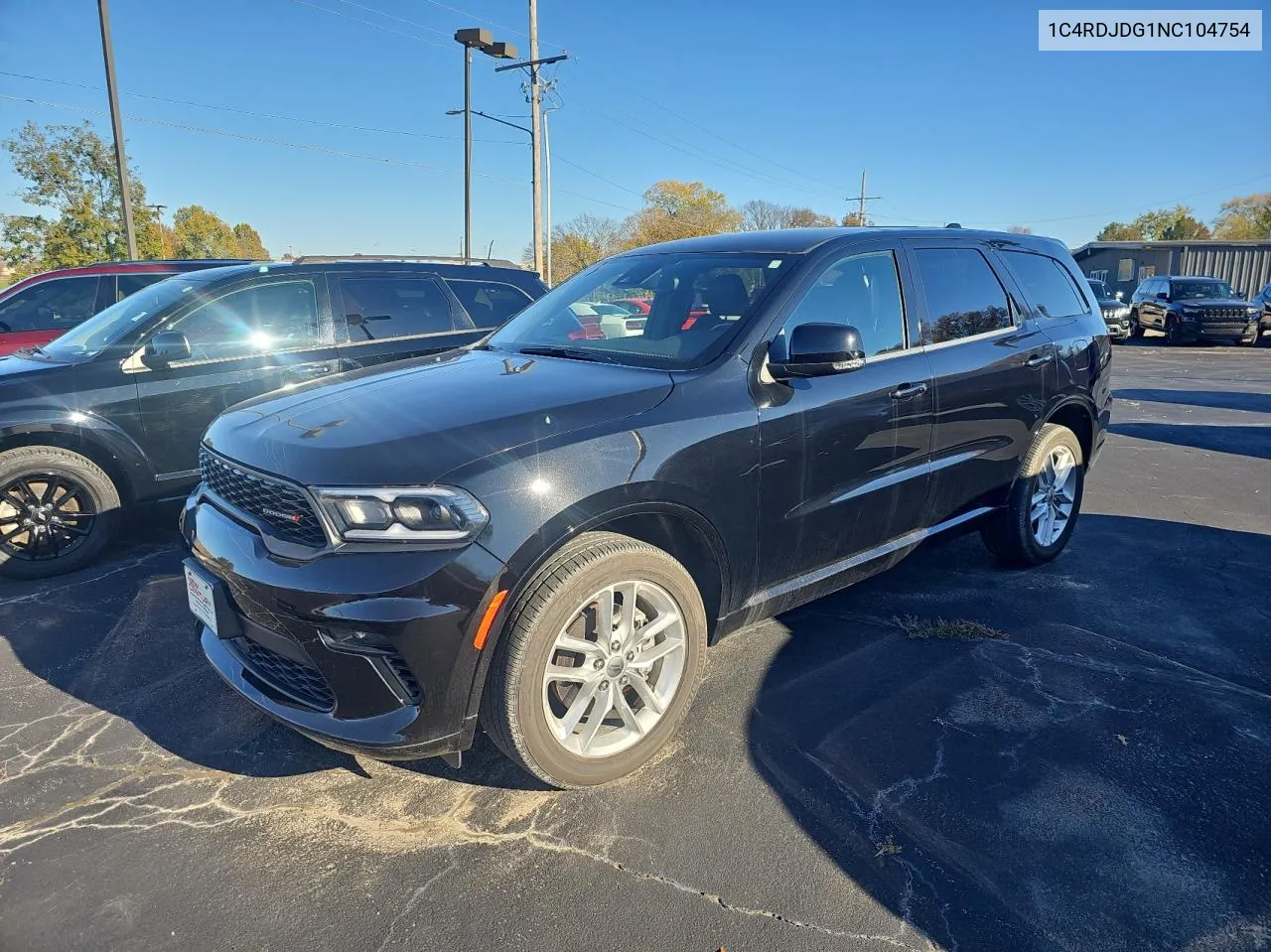 2022 Dodge Durango Gt VIN: 1C4RDJDG1NC104754 Lot: 80545444