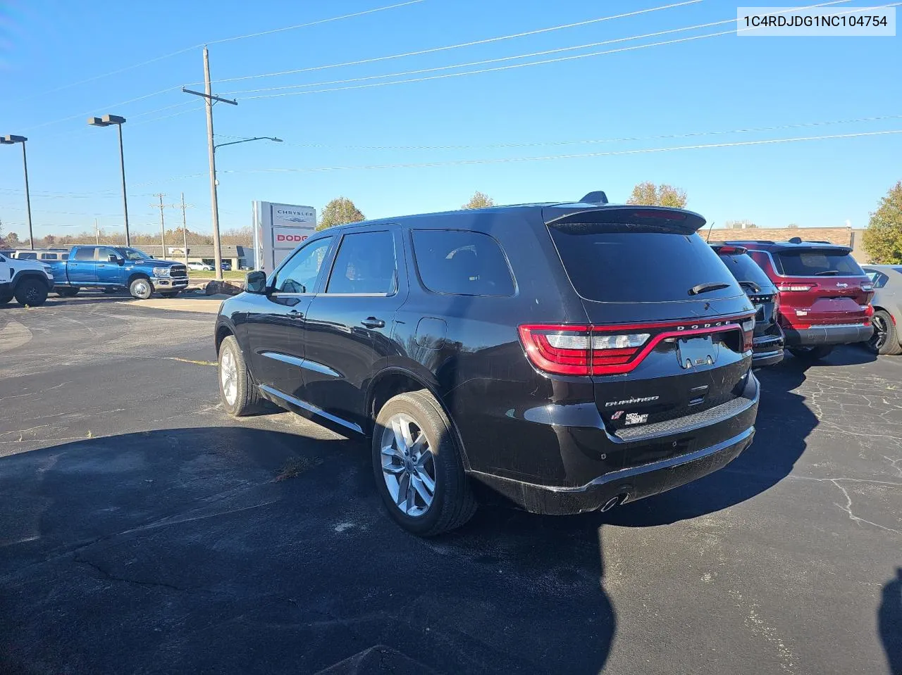 2022 Dodge Durango Gt VIN: 1C4RDJDG1NC104754 Lot: 80545444