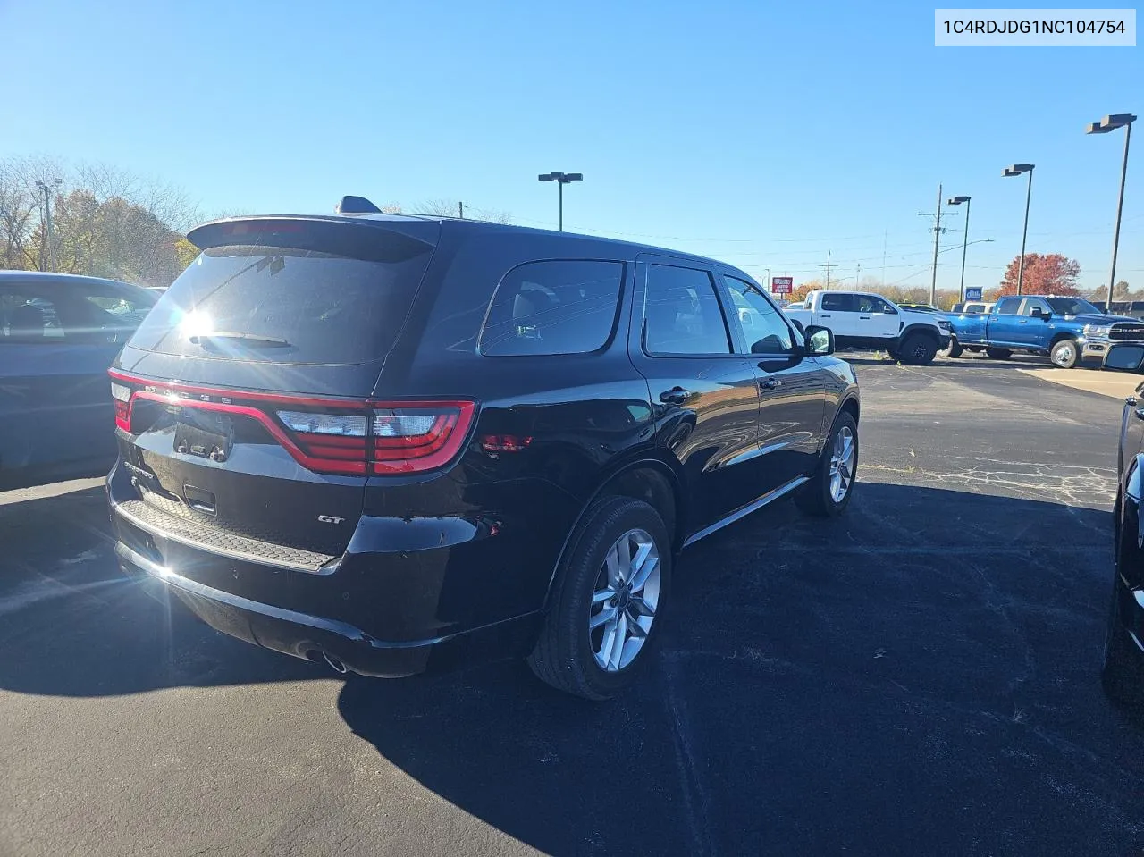 2022 Dodge Durango Gt VIN: 1C4RDJDG1NC104754 Lot: 80545444