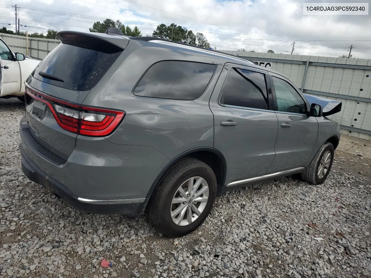 2023 Dodge Durango Sxt VIN: 1C4RDJAG3PC592340 Lot: 71250654