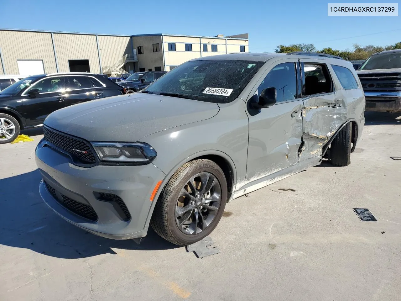 2024 Dodge Durango Sxt VIN: 1C4RDHAGXRC137299 Lot: 80580284