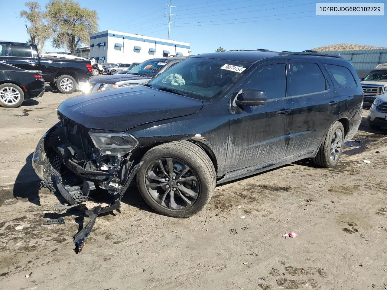 2024 Dodge Durango Gt VIN: 1C4RDJDG6RC102729 Lot: 80974154