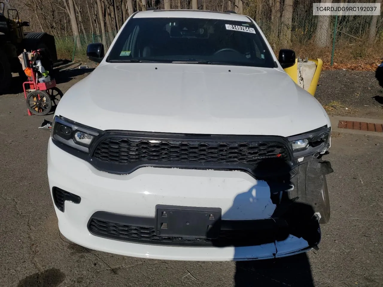 2024 Dodge Durango Gt VIN: 1C4RDJDG9RC192037 Lot: 81497644