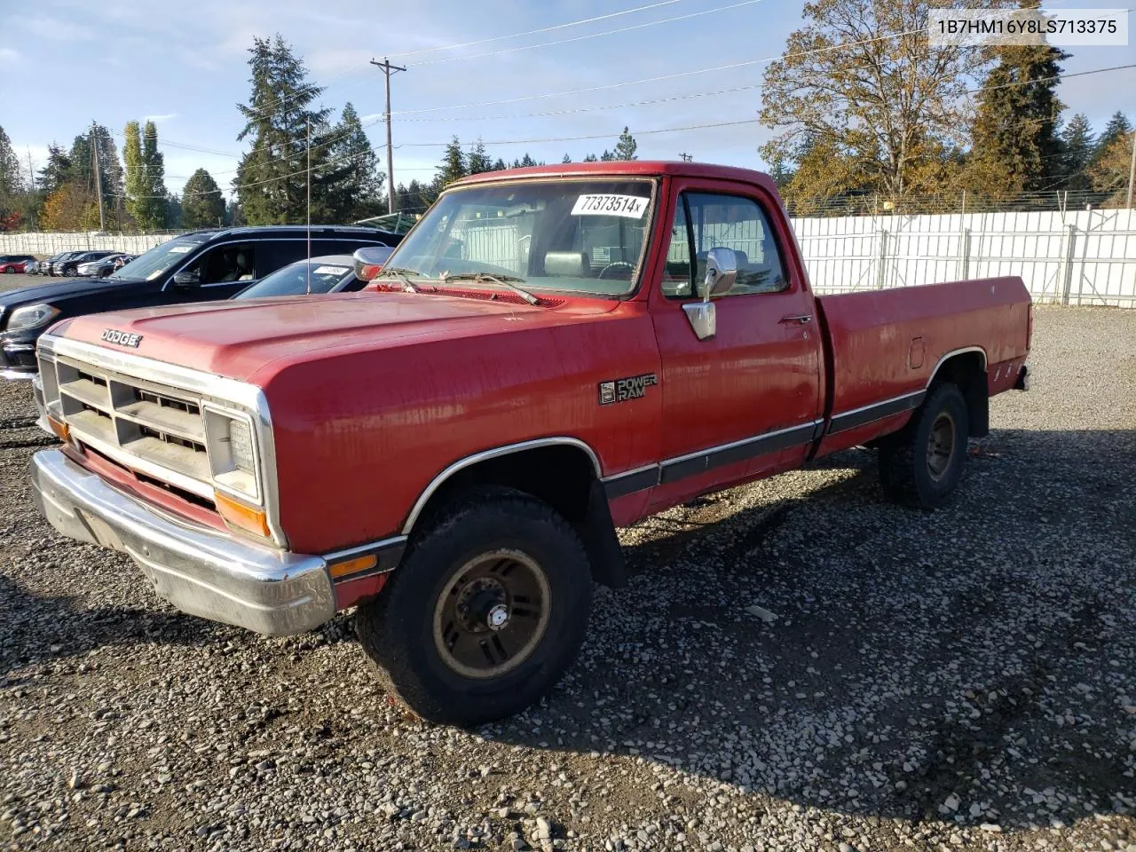 1990 Dodge W-Series W150 VIN: 1B7HM16Y8LS713375 Lot: 77373514