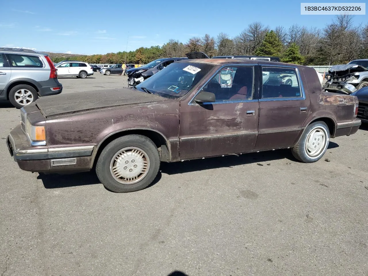 1989 Dodge Dynasty VIN: 1B3BC4637KD532206 Lot: 74233744