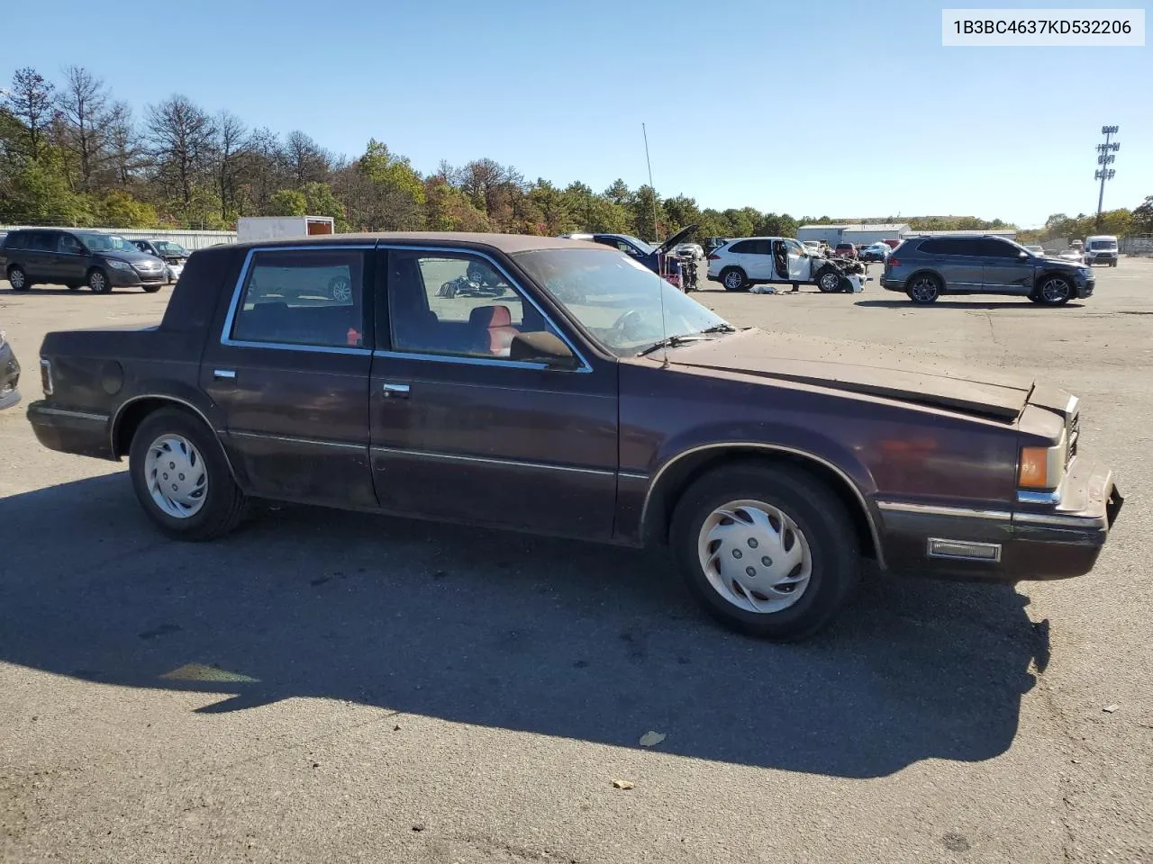 1989 Dodge Dynasty VIN: 1B3BC4637KD532206 Lot: 74233744