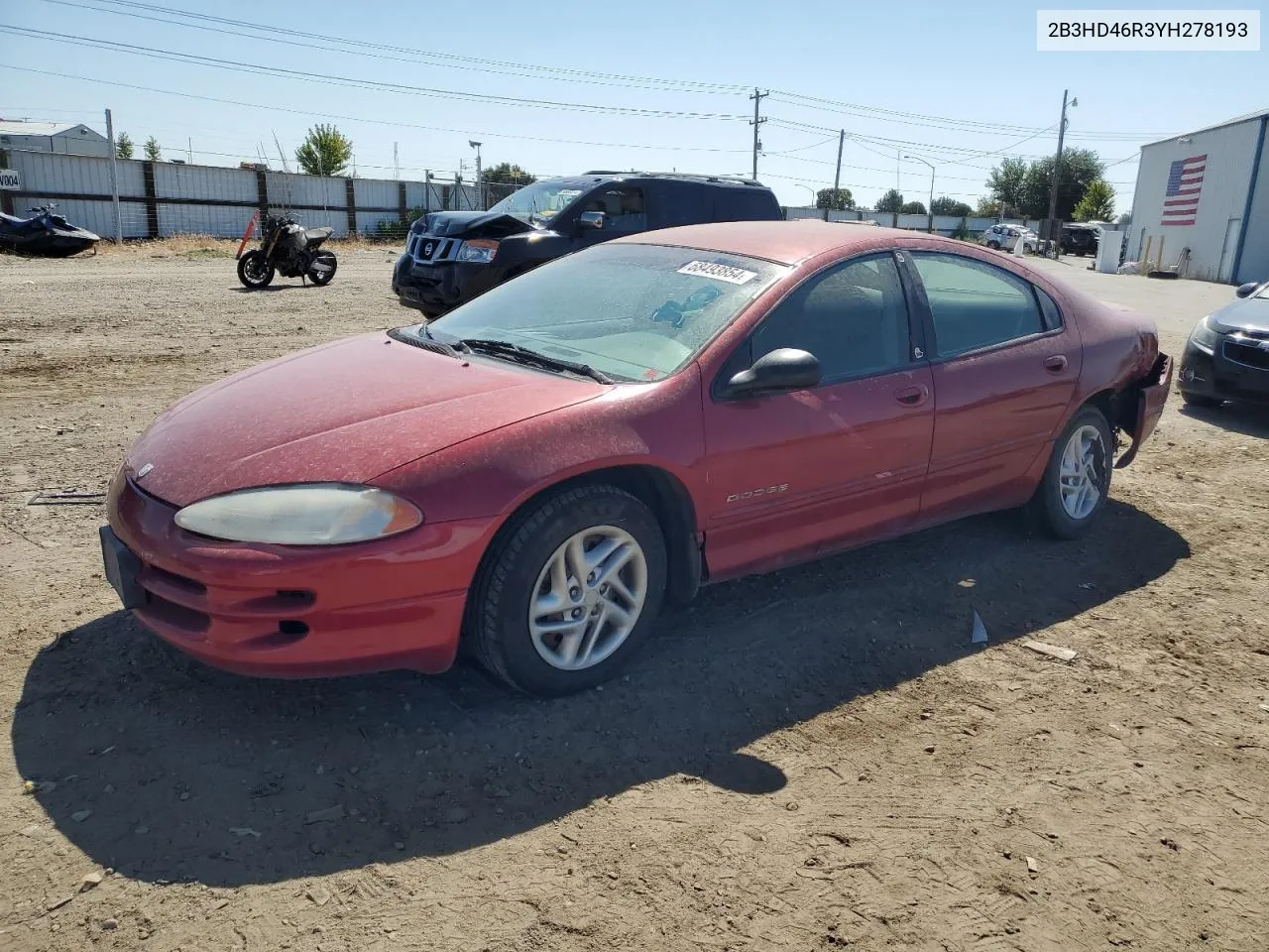 2000 Dodge Intrepid VIN: 2B3HD46R3YH278193 Lot: 68493854