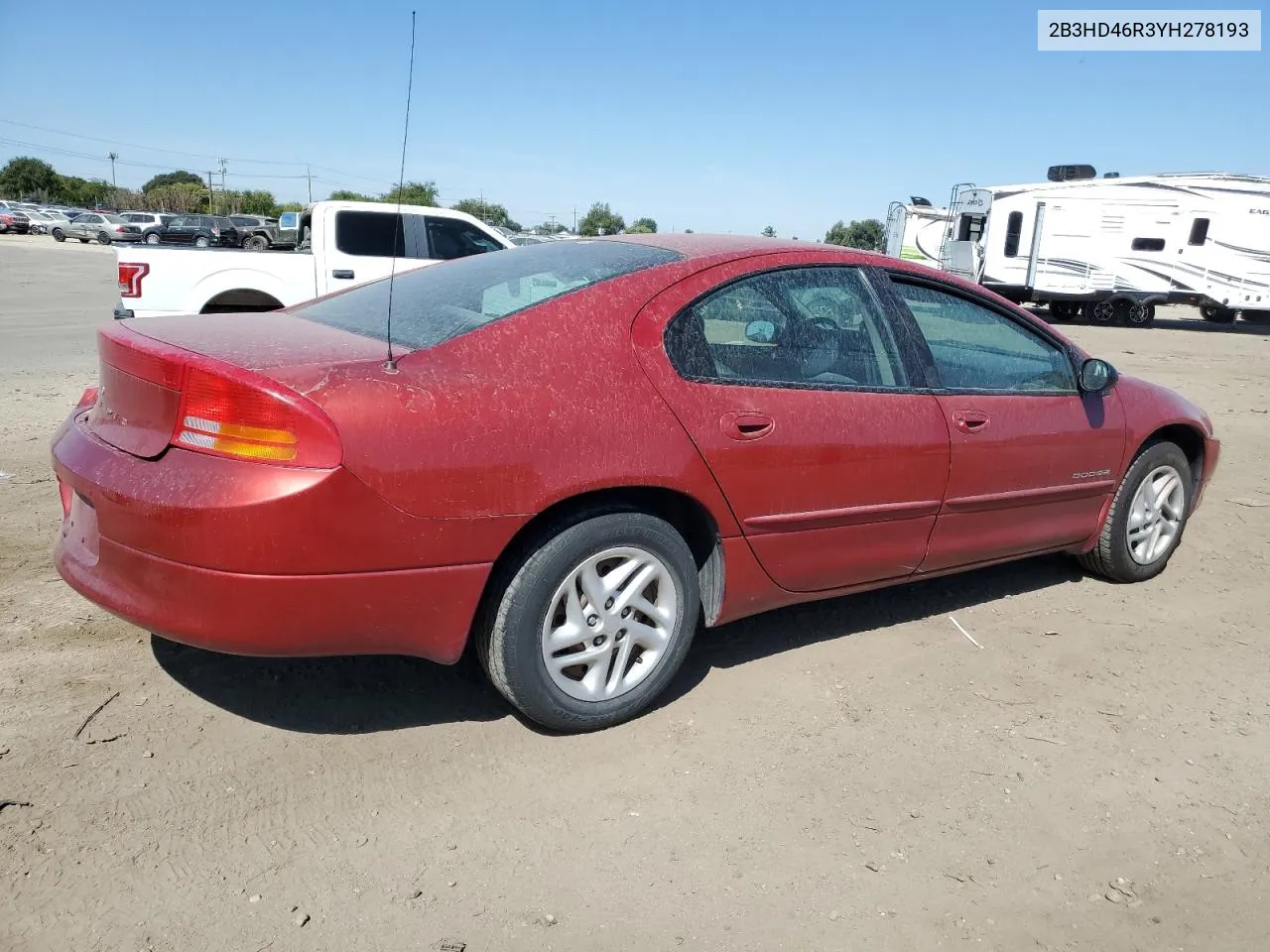 2000 Dodge Intrepid VIN: 2B3HD46R3YH278193 Lot: 68493854