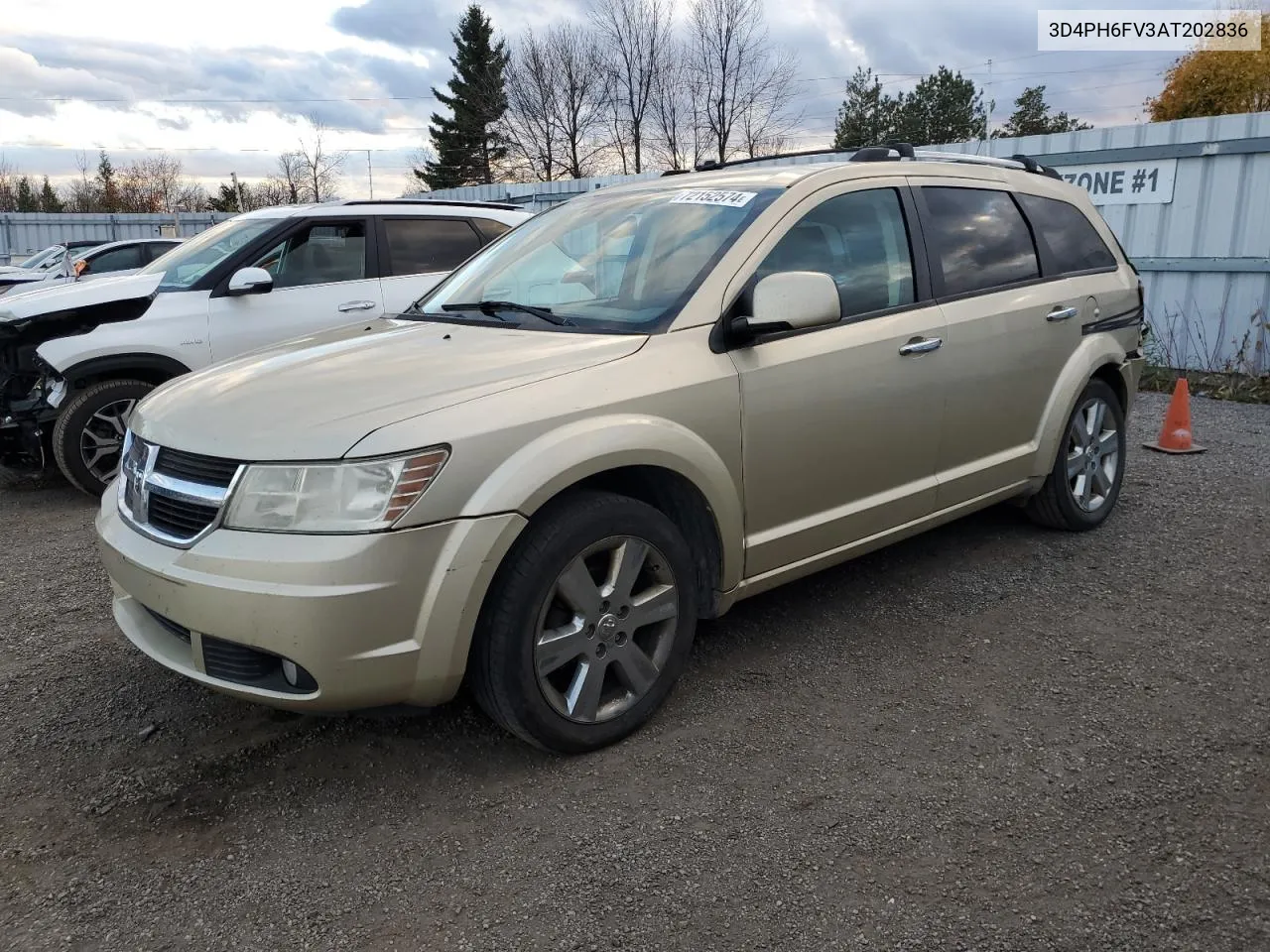 2010 Dodge Journey R/T VIN: 3D4PH6FV3AT202836 Lot: 72152574