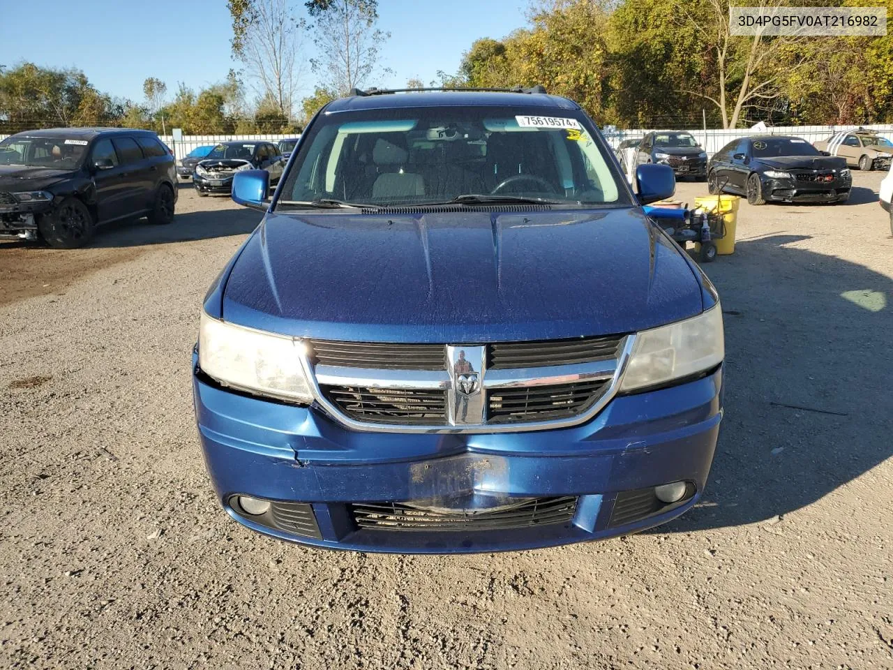 2010 Dodge Journey Sxt VIN: 3D4PG5FV0AT216982 Lot: 75619574