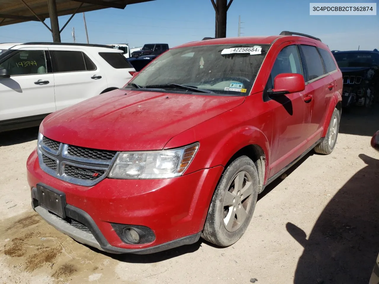 2012 Dodge Journey Sxt VIN: 3C4PDCBB2CT362874 Lot: 42258684