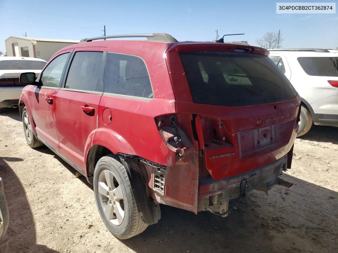 2012 Dodge Journey Sxt VIN: 3C4PDCBB2CT362874 Lot: 42258684