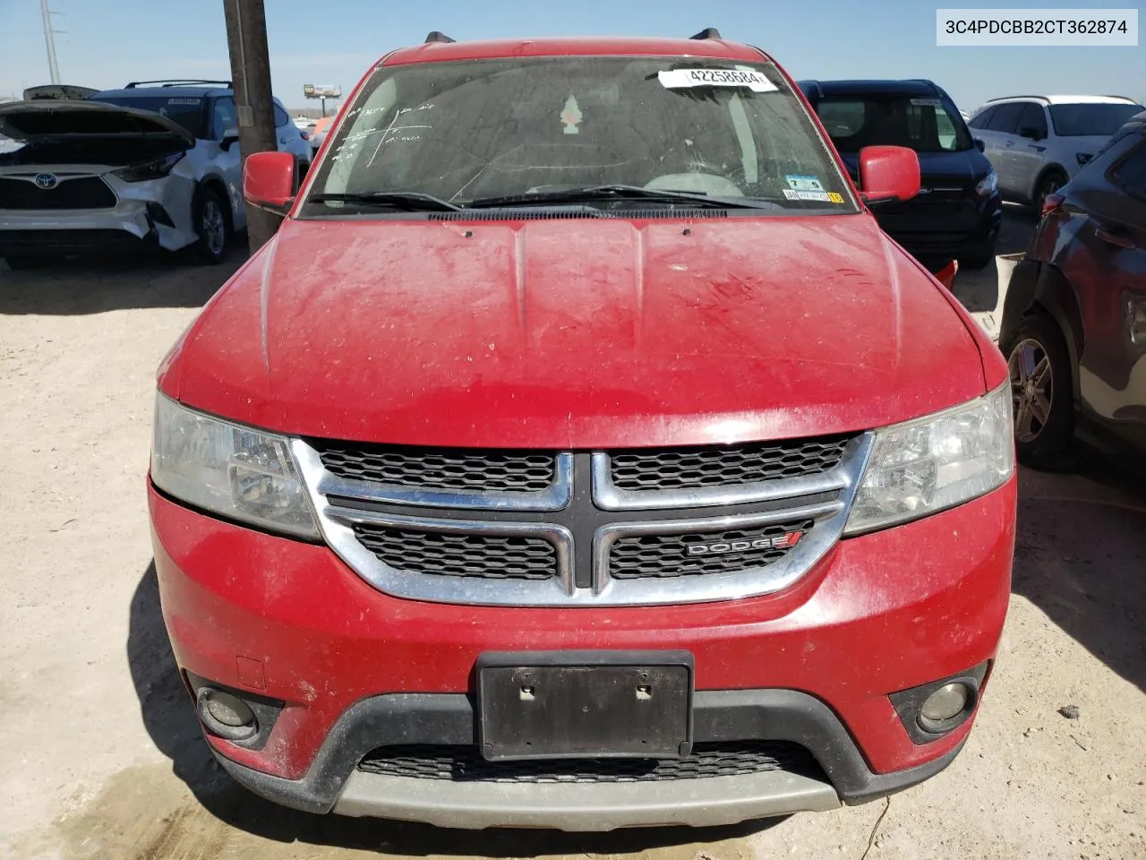 2012 Dodge Journey Sxt VIN: 3C4PDCBB2CT362874 Lot: 42258684