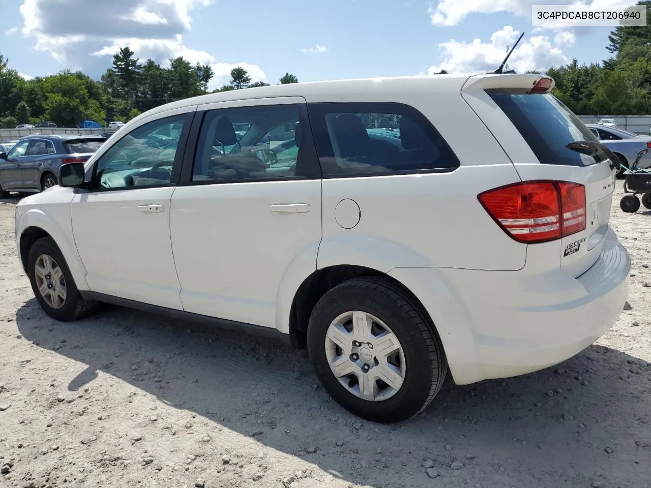 3C4PDCAB8CT206940 2012 Dodge Journey Se