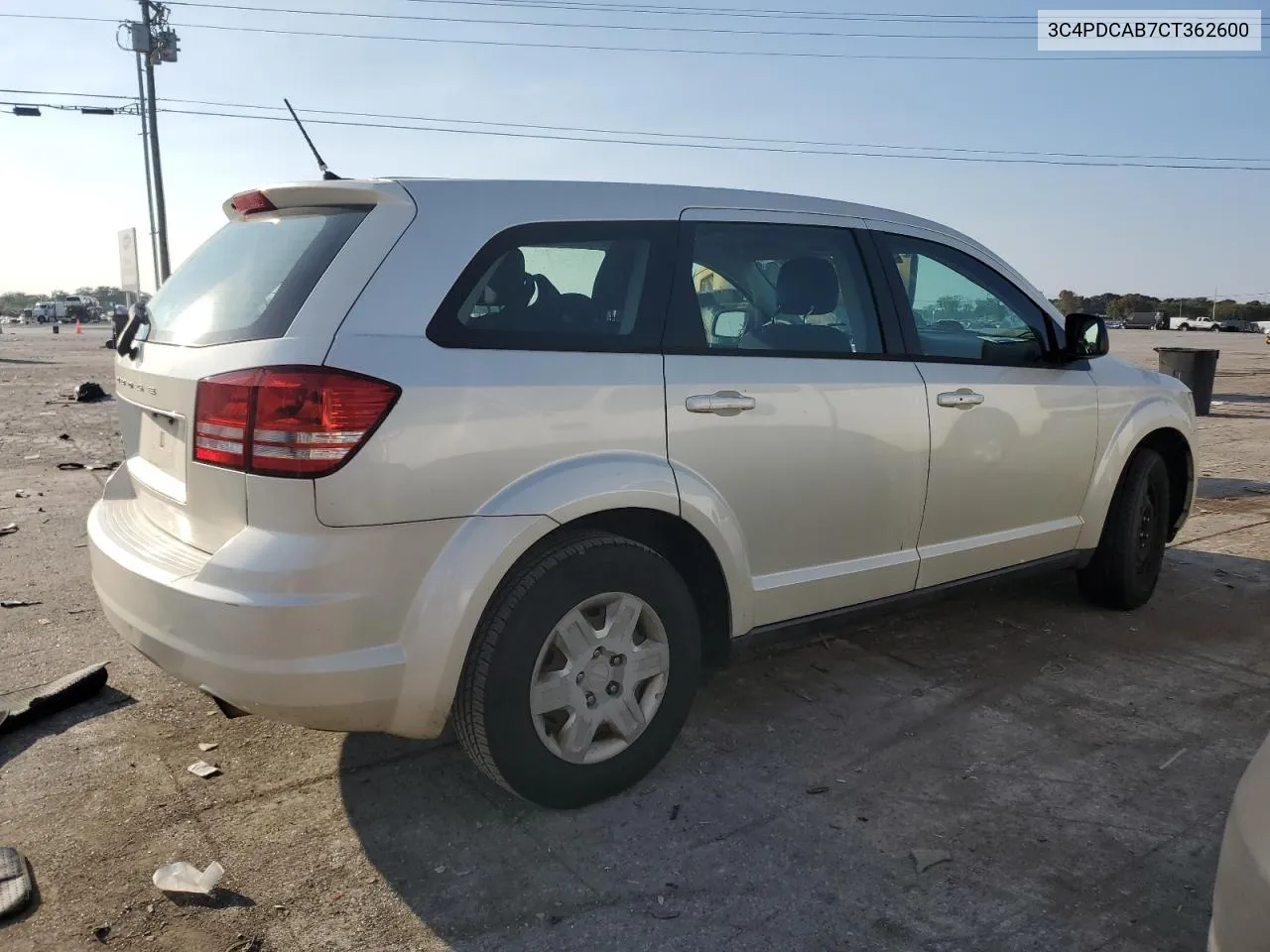 2012 Dodge Journey Se VIN: 3C4PDCAB7CT362600 Lot: 71000664