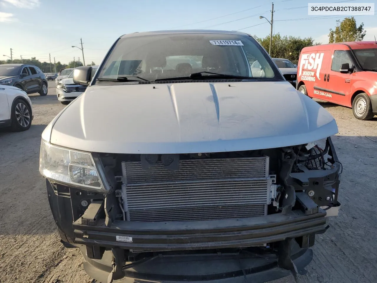 2012 Dodge Journey Se VIN: 3C4PDCAB2CT388747 Lot: 71419714