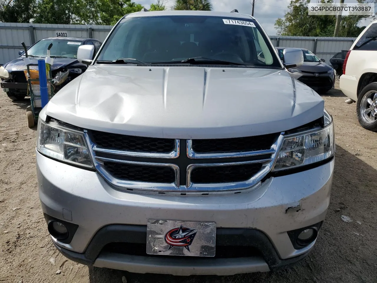 2012 Dodge Journey Sxt VIN: 3C4PDCBG7CT393887 Lot: 71743654