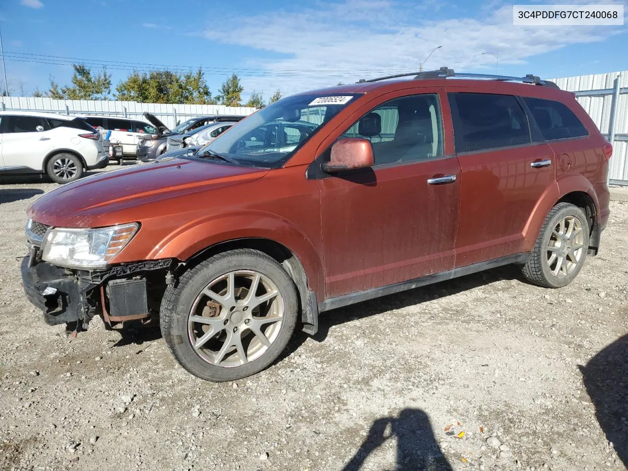 2012 Dodge Journey R/T VIN: 3C4PDDFG7CT240068 Lot: 72006524