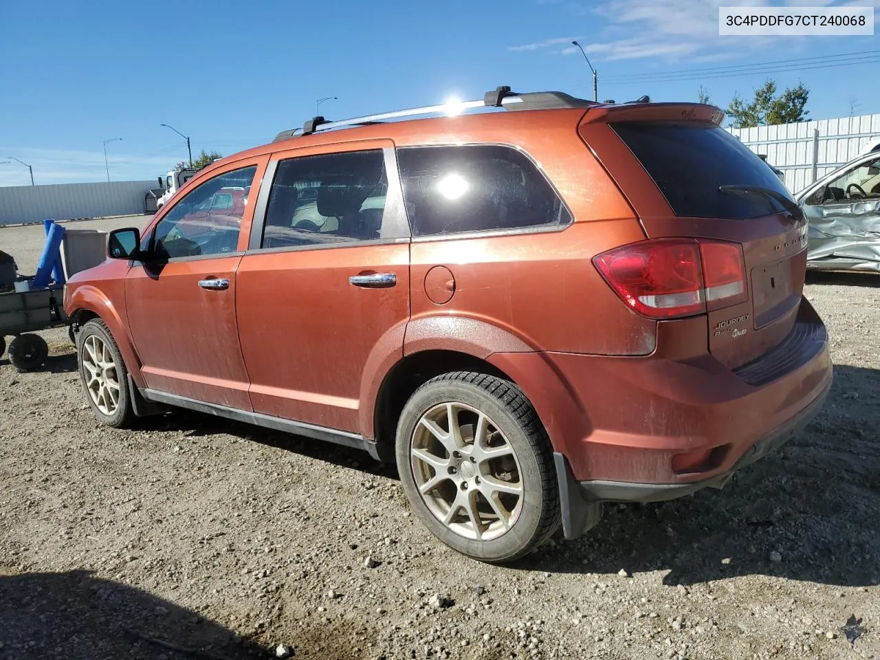 2012 Dodge Journey R/T VIN: 3C4PDDFG7CT240068 Lot: 72006524