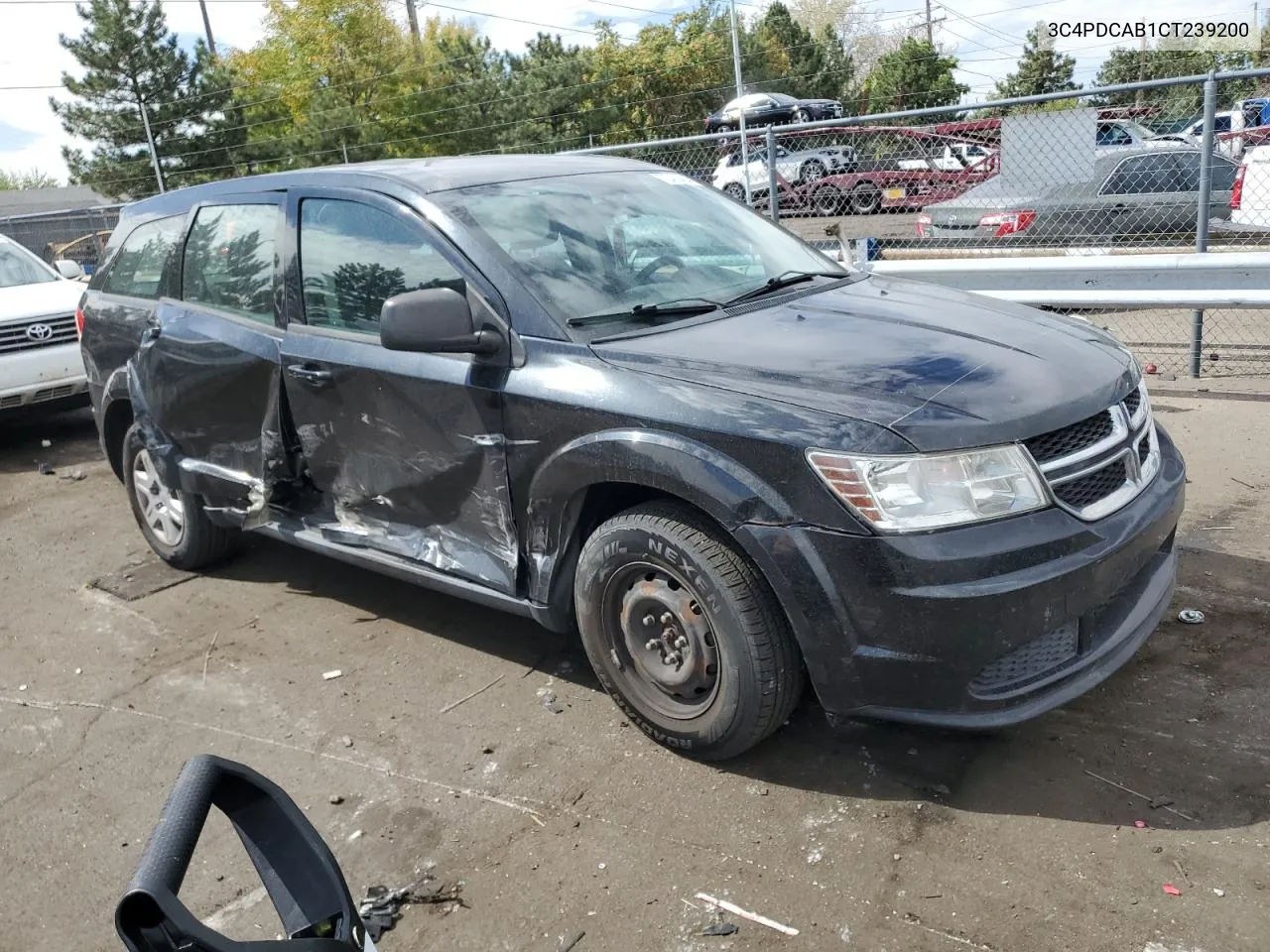 2012 Dodge Journey Se VIN: 3C4PDCAB1CT239200 Lot: 72460464