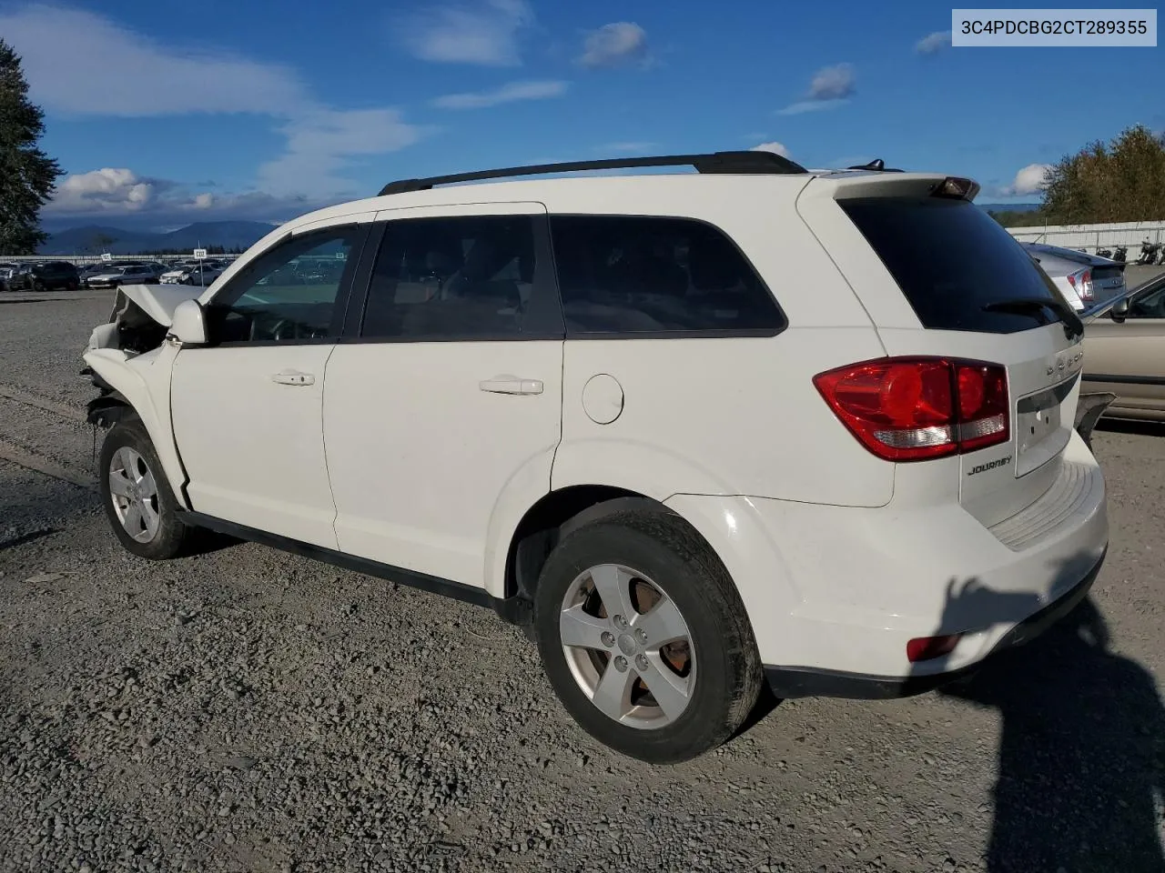 2012 Dodge Journey Sxt VIN: 3C4PDCBG2CT289355 Lot: 72894084