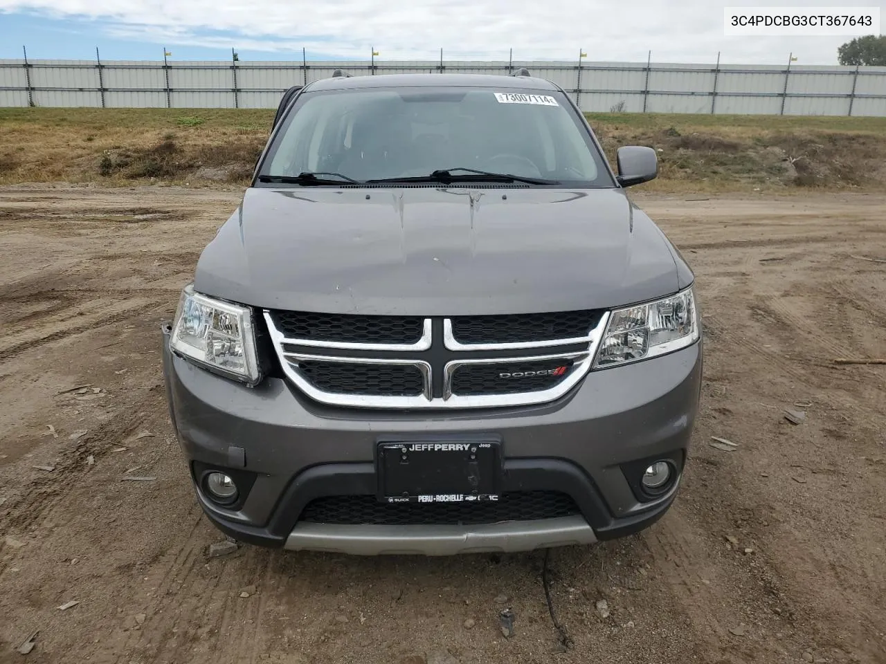 2012 Dodge Journey Sxt VIN: 3C4PDCBG3CT367643 Lot: 73007114