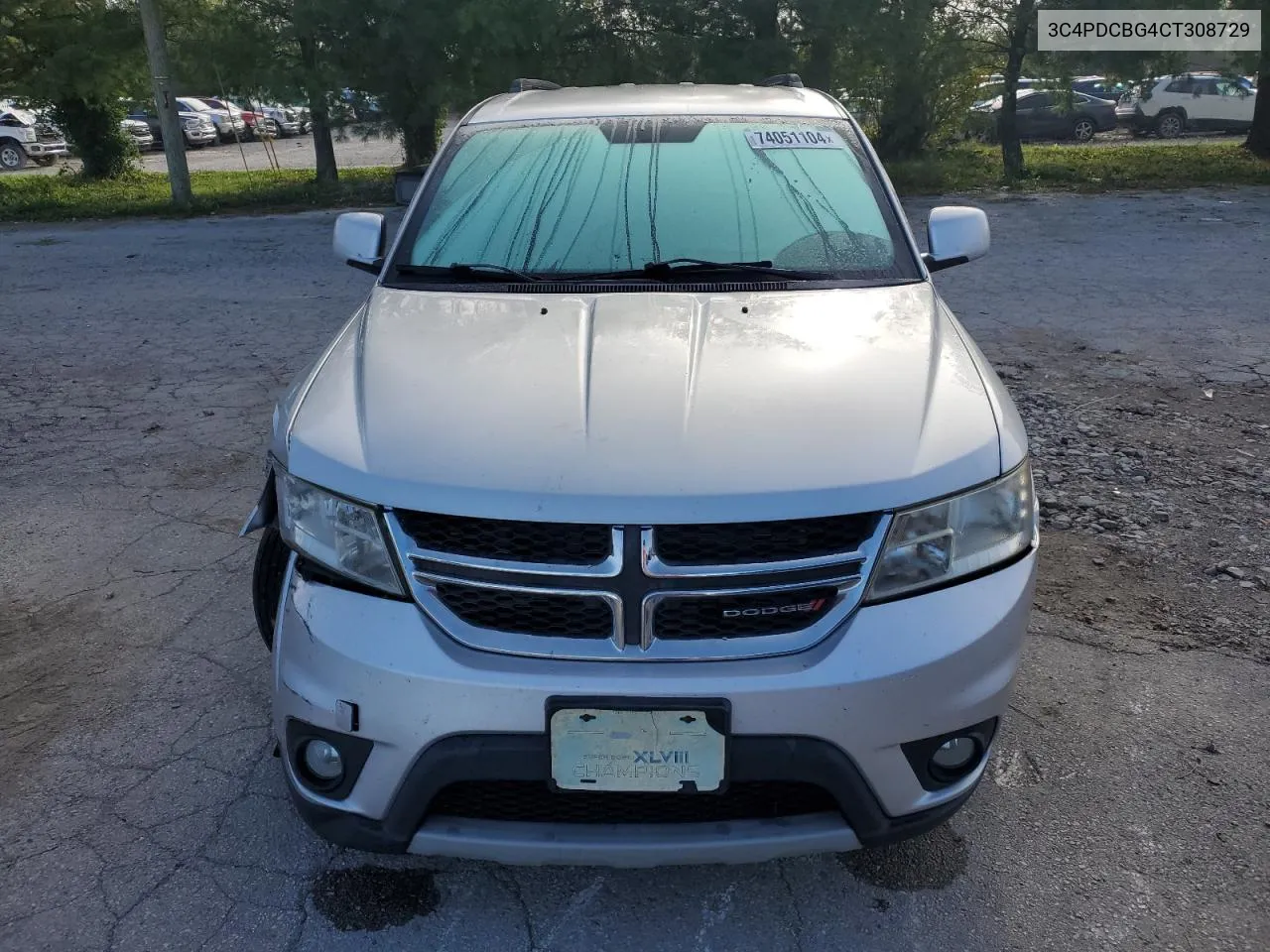 2012 Dodge Journey Sxt VIN: 3C4PDCBG4CT308729 Lot: 74051104