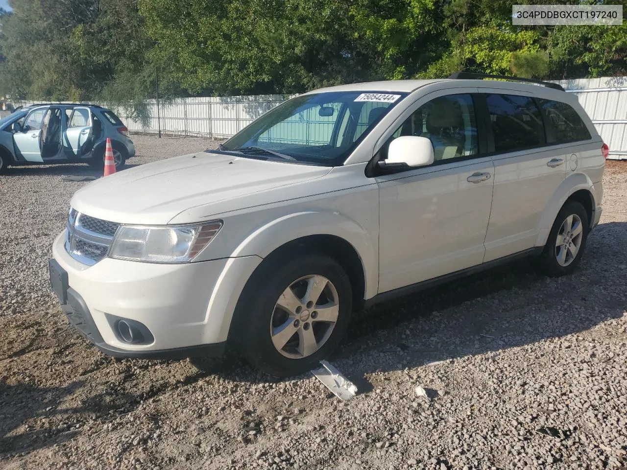 2012 Dodge Journey Sxt VIN: 3C4PDDBGXCT197240 Lot: 75054244