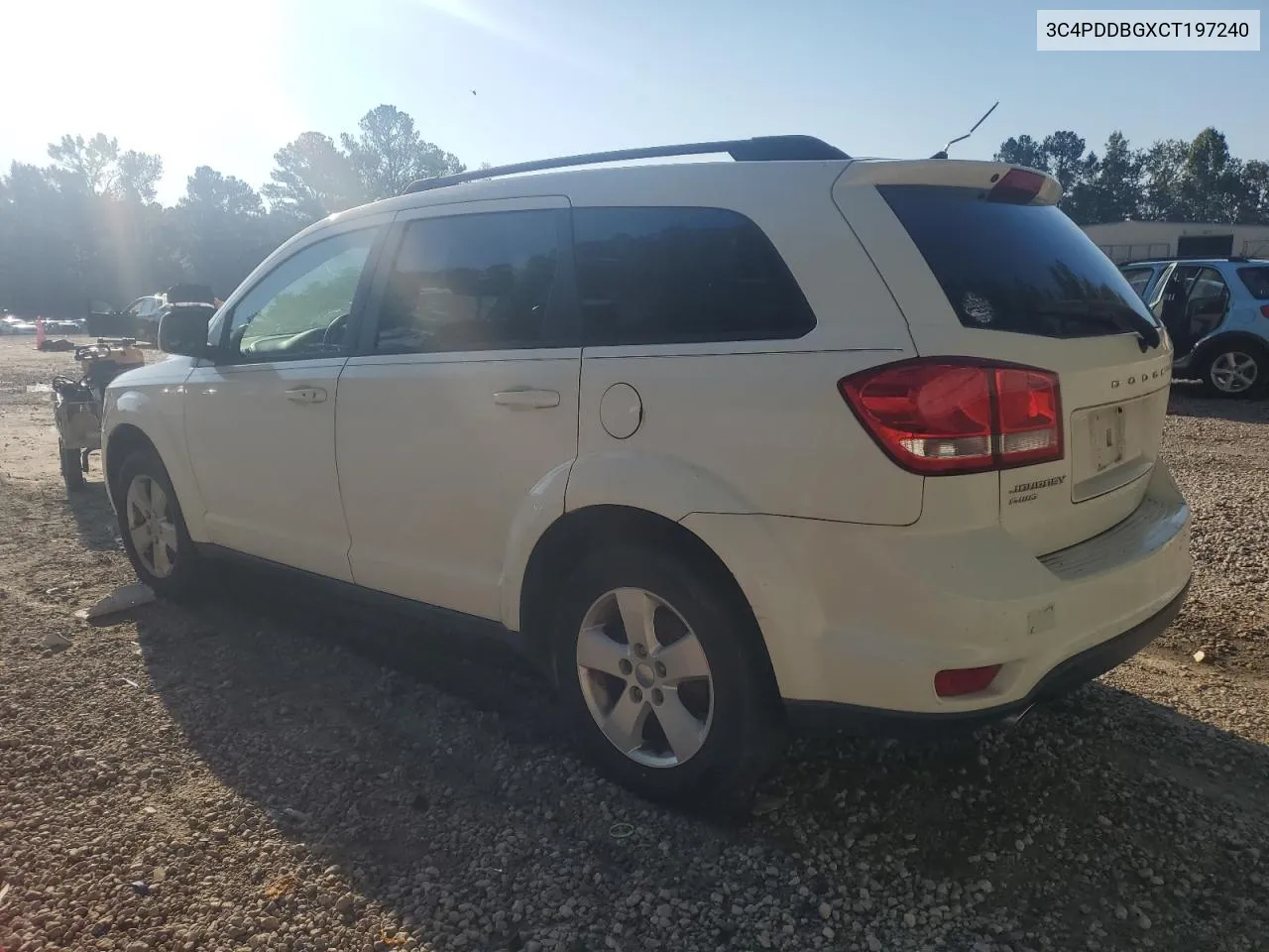 2012 Dodge Journey Sxt VIN: 3C4PDDBGXCT197240 Lot: 75054244